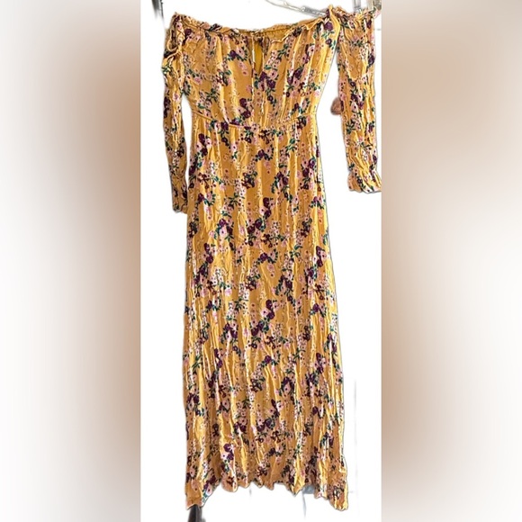 Peach Love California Off shoulder dress with attached long sleeves Size L - Picture 11 of 16